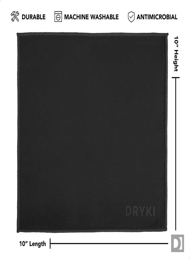 DRYKI Sweat Absorbing Handkerchiefs - The Original Pocket-Sized Sweat Towels - Quick-Dry Microfiber Sweat Rags for Face, Hands, & Body - Men & Women - Gym, Sports, and Work (Black: 5 Pack) - Image 5
